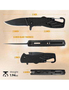 Cuchillo Plegable BARRYSAIL BS-6175P con Bloqueo y Abrebotellas 2