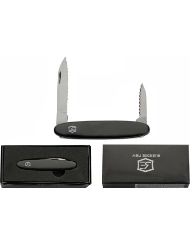 Cuchillo Plegable EDC Genérico 2 Cuchillas ABS Negro