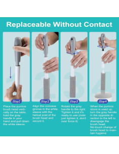 Paquete de 4 piedras pómez Gnvop con mango largo para inodoro 2