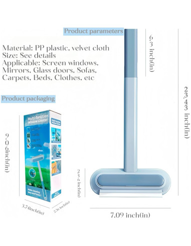 Removedor de Pelo de Mascotas 4-en-1 Owtemeot con Mango Extensible