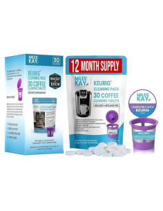 Paquete de 30 tabletas de limpieza Miles Kay + K Cup reutilizable