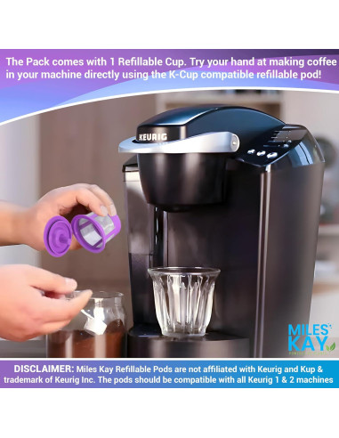 Paquete de 30 tabletas de limpieza Miles Kay + K Cup reutilizable