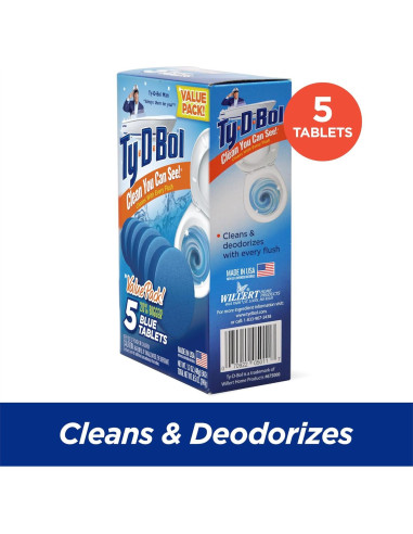 Tabletas Azules Ty-D-Bol 240 g - Limpia y Desodoriza Inodoros