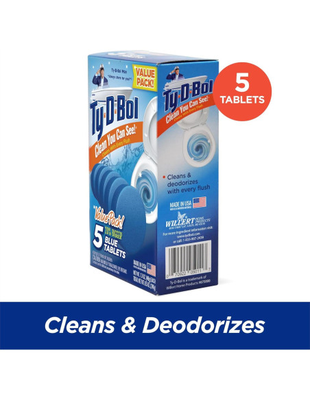 Tabletas Azules Ty-D-Bol 240 g - Limpia y Desodoriza Inodoros