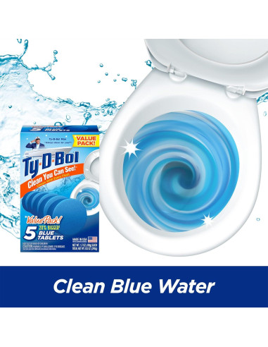 Tabletas Azules Ty-D-Bol 240 g - Limpia y Desodoriza Inodoros