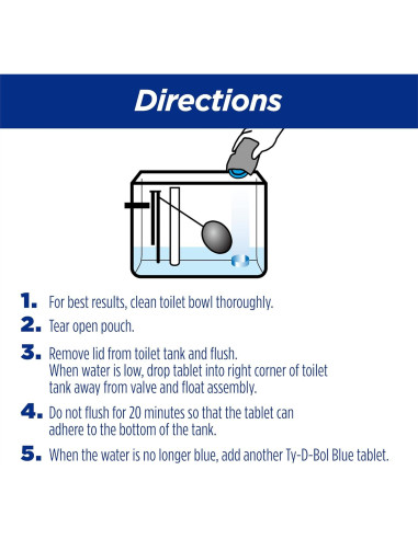 Tabletas Azules Ty-D-Bol 240 g - Limpia y Desodoriza Inodoros