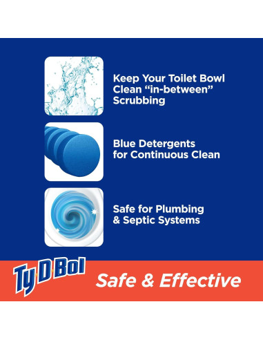 Tabletas Azules Ty-D-Bol 240 g - Limpia y Desodoriza Inodoros
