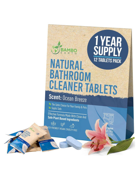 Limpiadores Naturales para Baño BAMBOEARTH - 12 Tabletas Ecológicas