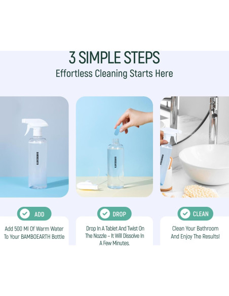 Limpiadores Naturales para Baño BAMBOEARTH - 12 Tabletas Ecológicas