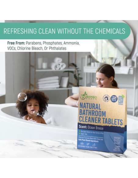 Limpiadores Naturales para Baño BAMBOEARTH - 12 Tabletas Ecológicas