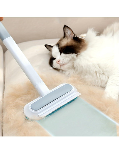Removedor de Pelo de Mascotas 4-en-1 Owtemeot con Mango Extensible