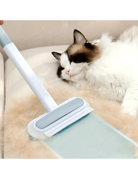 Removedor de Pelo de Mascotas 4-en-1 Owtemeot con Mango Extensible Removedor de Pelo de Mascotas 4-en-1 Owtemeot con Mango Extensible