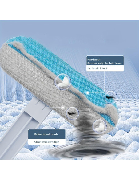 Removedor de Pelo de Mascotas 4-en-1 Owtemeot con Mango Extensible Removedor de Pelo de Mascotas 4-en-1 Owtemeot con Mango Extensible