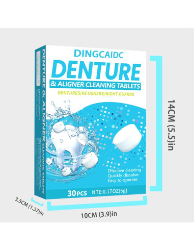 Tabletas de Limpieza Sifuland para Dentaduras y Retenedores - 30 Unidades