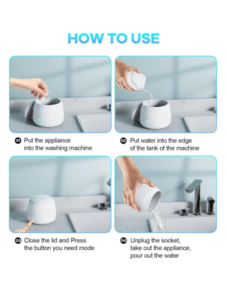 Limpiadora Ultrasónica USRIXITECH para Dentaduras - Blanca