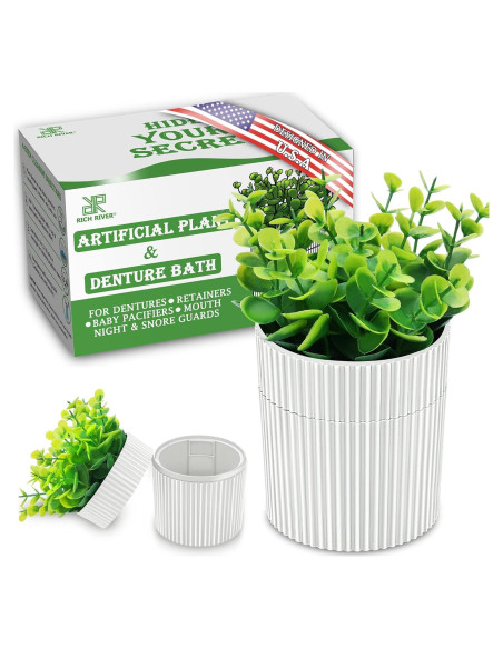 Estuche para Dentaduras YCROJBK con Diseño de Eucalipto 9.4x16.5cm