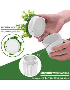 Estuche para Dentaduras YCROJBK con Diseño de Eucalipto 9.4x16.5cm 2