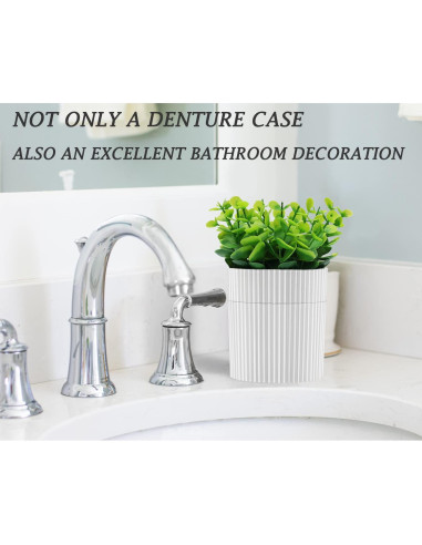 Estuche para Dentaduras YCROJBK con Diseño de Eucalipto 9.4x16.5cm