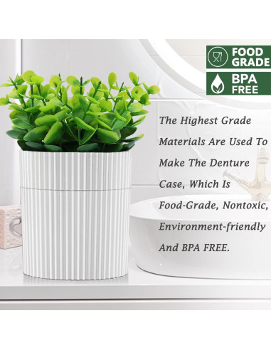 Estuche para Dentaduras YCROJBK con Diseño de Eucalipto 9.4x16.5cm