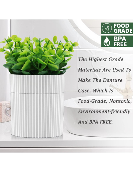 Estuche para Dentaduras YCROJBK con Diseño de Eucalipto 9.4x16.5cm