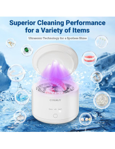 Limpiador Ultrasónico CYFERUY 45kHz 160ML para Dentaduras y Joyería 2