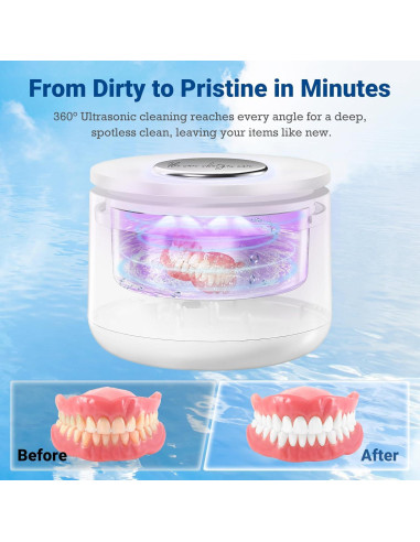 Limpiador Ultrasónico CYFERUY 45kHz 160ML para Dentaduras y Joyería