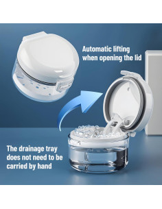 Caja de Baño para Dentaduras PMUBEAUTY con Espejo y Colador 2