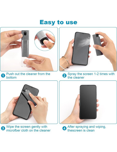 Limpiador de Pantalla 3 en 1 T90024 con Spray y Paño Microfibra