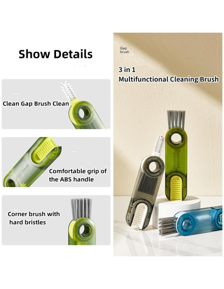 Cepillo de Limpieza Multifuncional 3 en 1 Faiwuoi - Paquete de 3