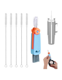 Juego de 6 cepillos limpiadores de botellas PEUTIER - Acero inoxidable y nylon