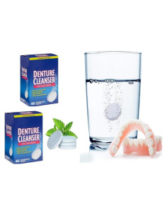 Tabletas Limpiadoras de Dentaduras AmeriCan Goods 80 Unidades