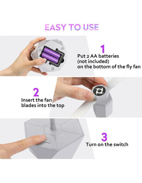 Ventilador Repelente de Moscas PIMAG - Paquete de 4 Plata