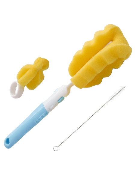 Juego de Cepillos para Biberones MooMoo Baby - Ecológico, Azul