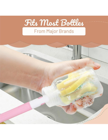 Juego de Cepillos para Biberones MooMoo Baby - Ecológico, Azul