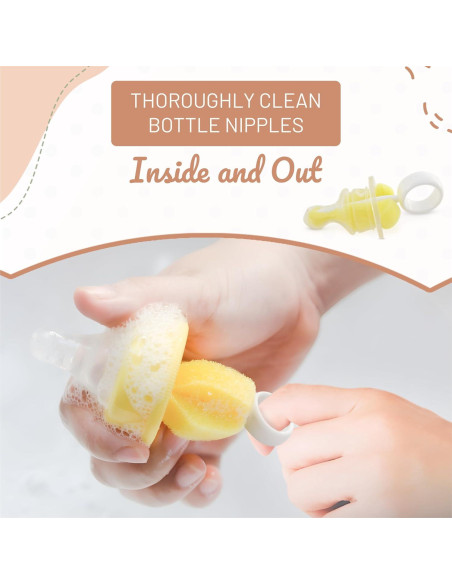 Juego de Cepillos para Biberones MooMoo Baby - Ecológico, Azul