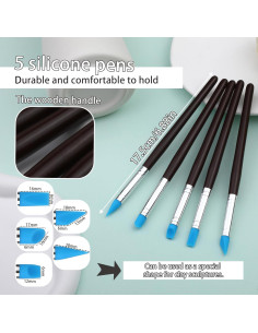Kit de Herramientas de Esculpido de Silicona Zlulary 15 Piezas 2