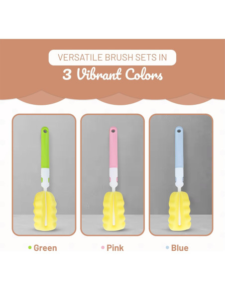 Juego de Cepillos para Biberones MooMoo Baby - Ecológico, Azul