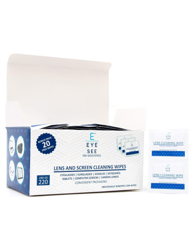 Toallitas de limpieza de lentes Eye See - 220 unidades