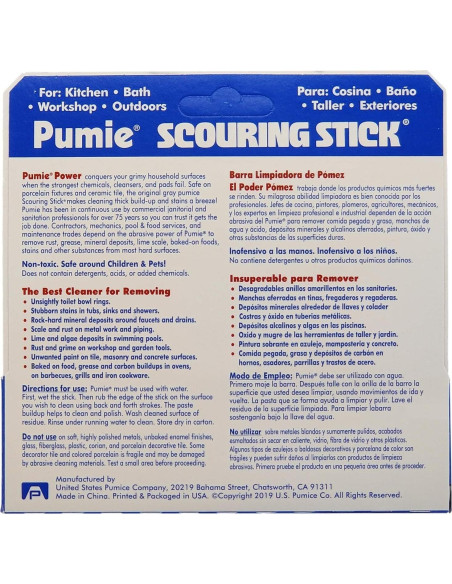 Barra de Limpieza PUMIE - Paquete de 4 para Inodoros y Superficies