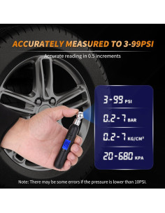 Medidor Digital de Presión de Neumáticos RVZONE 3-99 PSI 2