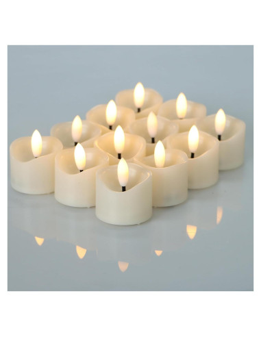 Vela LED sin llama Qidol Home, 12 piezas, 3.81 cm, luz cálida