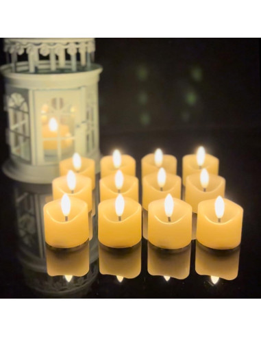 Vela LED sin llama Qidol Home, 12 piezas, 3.81 cm, luz cálida