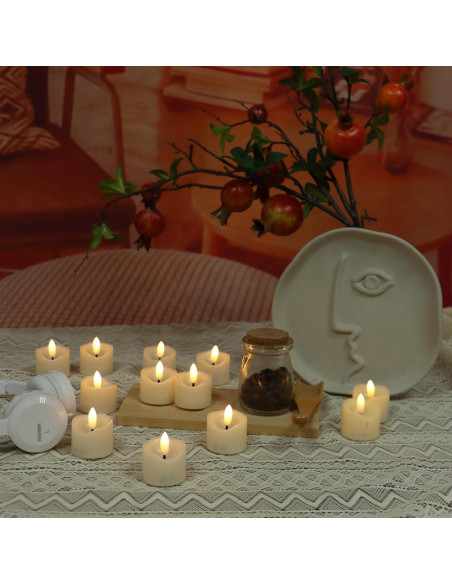 Vela LED sin llama Qidol Home, 12 piezas, 3.81 cm, luz cálida