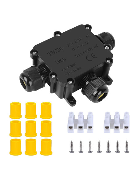 Caja de Conexiones Impermeable SZFUDIGO T de 3 Vías IP68