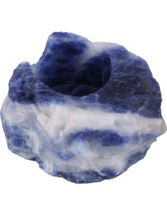 Soporte para Vela de Té Rockcloud de Sodalita Azul Natural 2