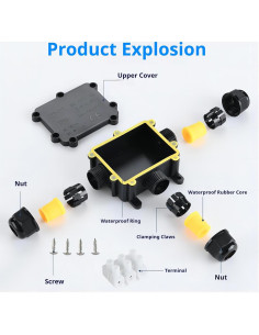 Caja de Conexiones Impermeable SZFUDIGO T de 3 Vías IP68 2