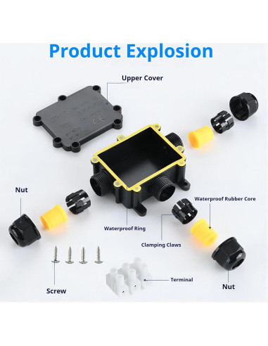 Caja de Conexiones Impermeable SZFUDIGO T de 3 Vías IP68