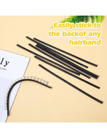 10 Bandas Antideslizantes para Diademas Aysatogc - Negro