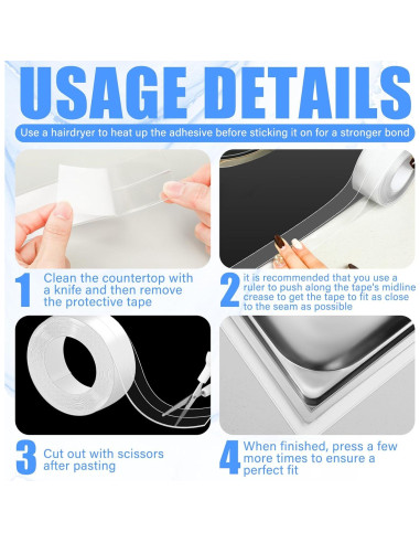 Cinta de Sellado Transparente Frienda 3.2m x 3.8cm PVC Impermeable