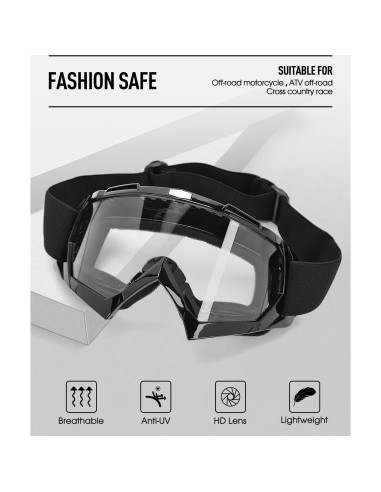 Gafas de Motocross Beyisi con Lentes UV400 y Ajuste Cómodo